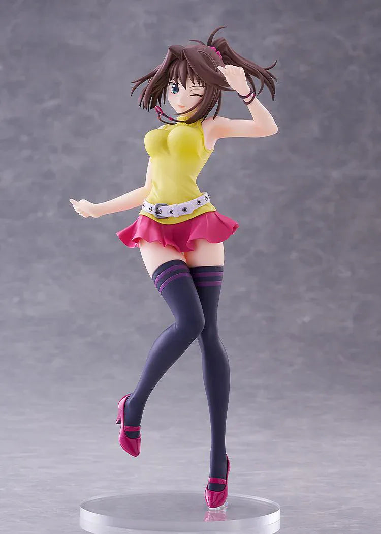 Yu-Gi-Oh The Dark Side of Dimensions POP UP PARADE Anzu Mazaki L Size Figure featuring Anzu in a yellow top, pink skirt, thigh-high socks, and a winking pose.