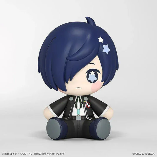 Persona 3 Reload Huggy Good Smile Protagonist chibi figure with blue hair and SEES uniform