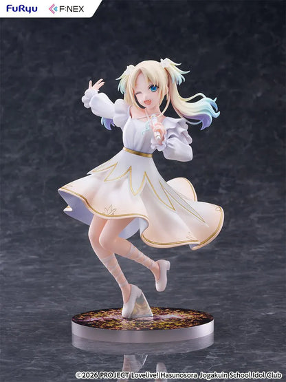 Love Live Hasunosora Girls' High School Idol Club Rurino Osawa 1/7 Scale Figure in white idol dress holding a microphone