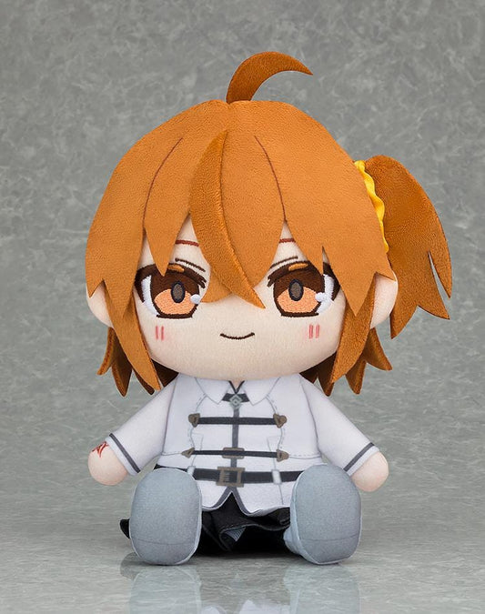 Fate Grand Order Chocopuni Plushie Master Female Protagonist with orange hair, side ponytail, Chaldea-style outfit, and embroidered expression