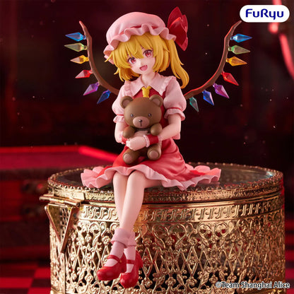 Touhou Project Flandre Scarlet Noodle Stopper figure holding a teddy bear with colorful crystal wings and a seated pose
