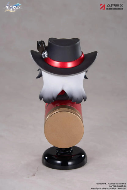 Honkai Star Rail Happy Shake Boothill Chibi Figure sitting on a red spring-mounted rocking base with his signature cowboy hat