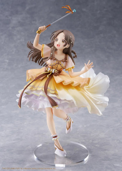 The Idolmaster Gakuen China Kuramoto 1/7 scale anime figure in a flowing yellow stage dress holding a microphone