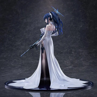 Blue Archive Saori Dress 1/7 scale figure featuring Saori in a flowing white evening gown holding her signature rifle