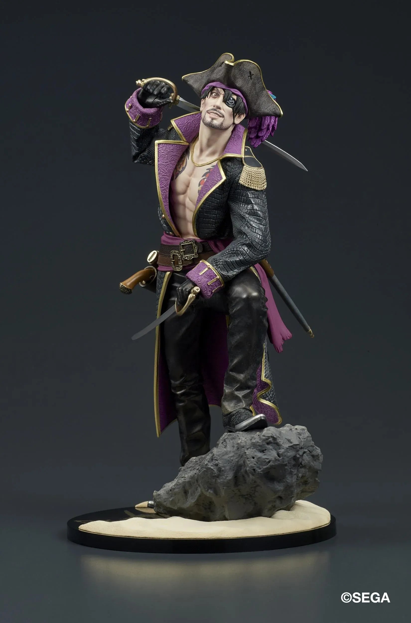 Like a Dragon Pirate Yakuza in Hawaii DIGSTA Captain Goro Majima figure wearing a detailed pirate captain outfit with cutlass