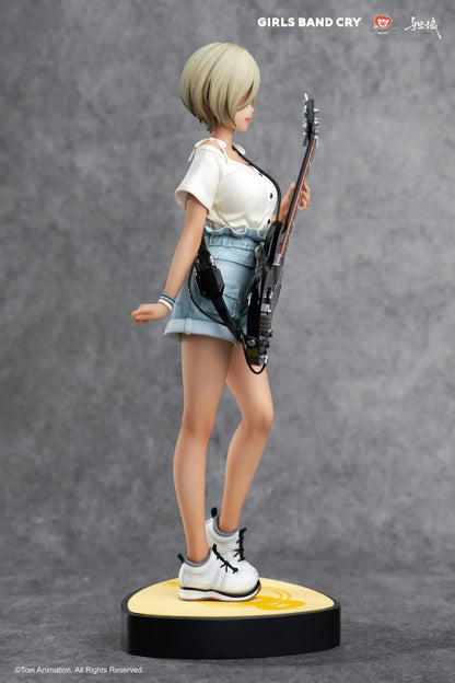 Girls Band Cry Subaru Rupa 1/7 scale figure holding black guitar with themed display base and bonus item included