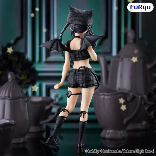 K-On! BiCute Dark Azusa Nakano Figure with black outfit, braided hair, cat-ear style hat, wings, and gothic-inspired design