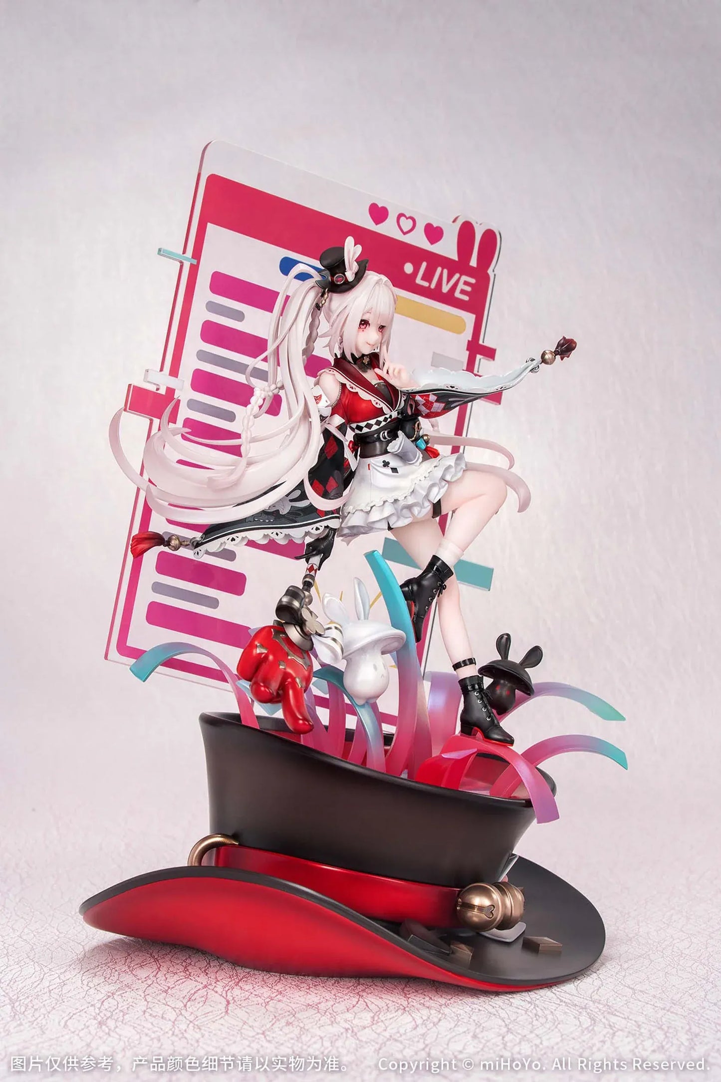 Honkai Star Rail Sparxie Bonus Edition 1/7 Scale Figure with top hat base, rabbit accessories and livestream-inspired backdrop