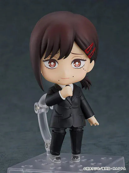 Chainsaw Man Nendoroid No.2014 Kobeni re-run chibi figure in black suit with brown hair and red hairclips