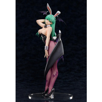 Darkstalkers B-Style Morrigan Bunny Ver. 1/4 scale figure with emerald-green hair, black bunny suit, bat wings, bunny ears, and fishnet stockings