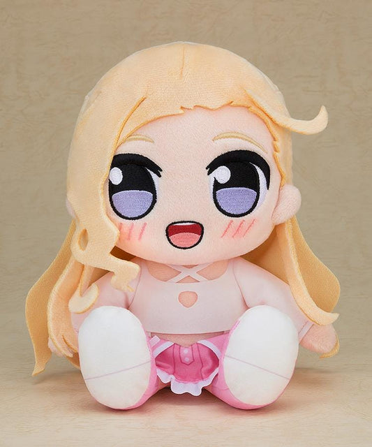 IKIZULIVE LOVELIVE BLUEBIRD Kuripan Plushie Aurora Konohana with blonde hair, embroidered eyes, pink outfit, and seated chibi plush design