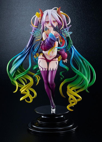 No Game No Life Black Shiro 1/7 Scale Figure with rainbow-gradient hair horn details and dark outfit