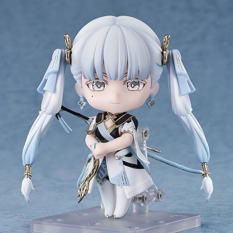 Wuthering Waves Nendoroid Jinhsi chibi figure with twin tails and sword accessory