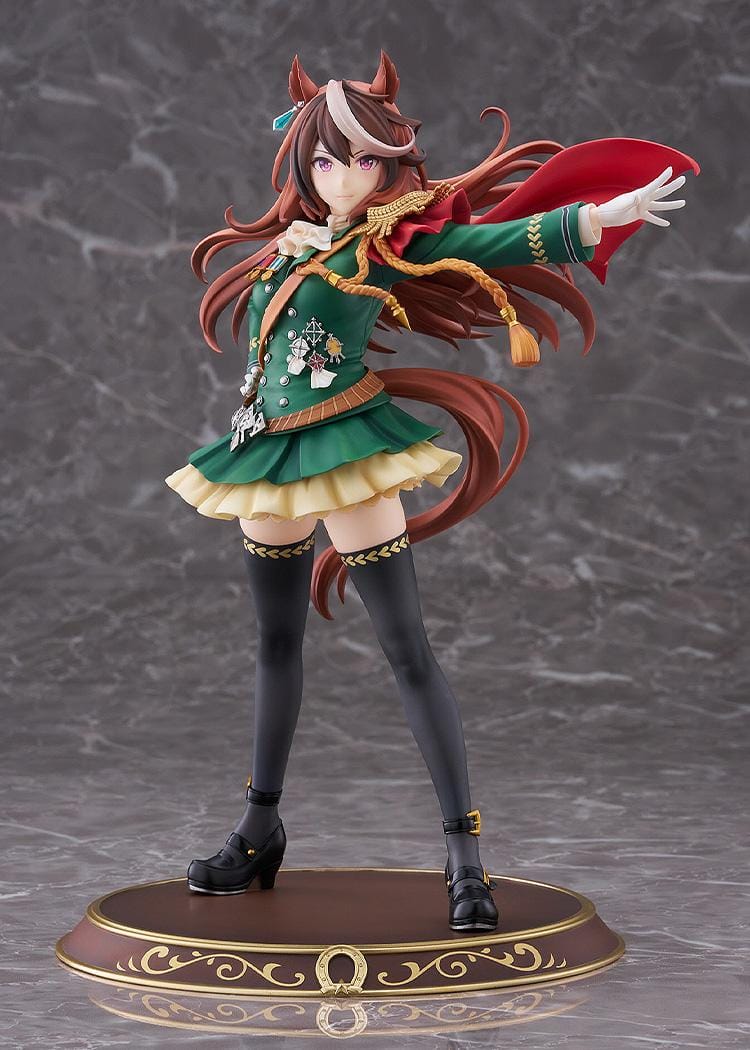 Uma Musume Pretty Derby Symboli Rudolf Signature Racewear Ver 1/7 scale figure wearing green uniform with red cape.