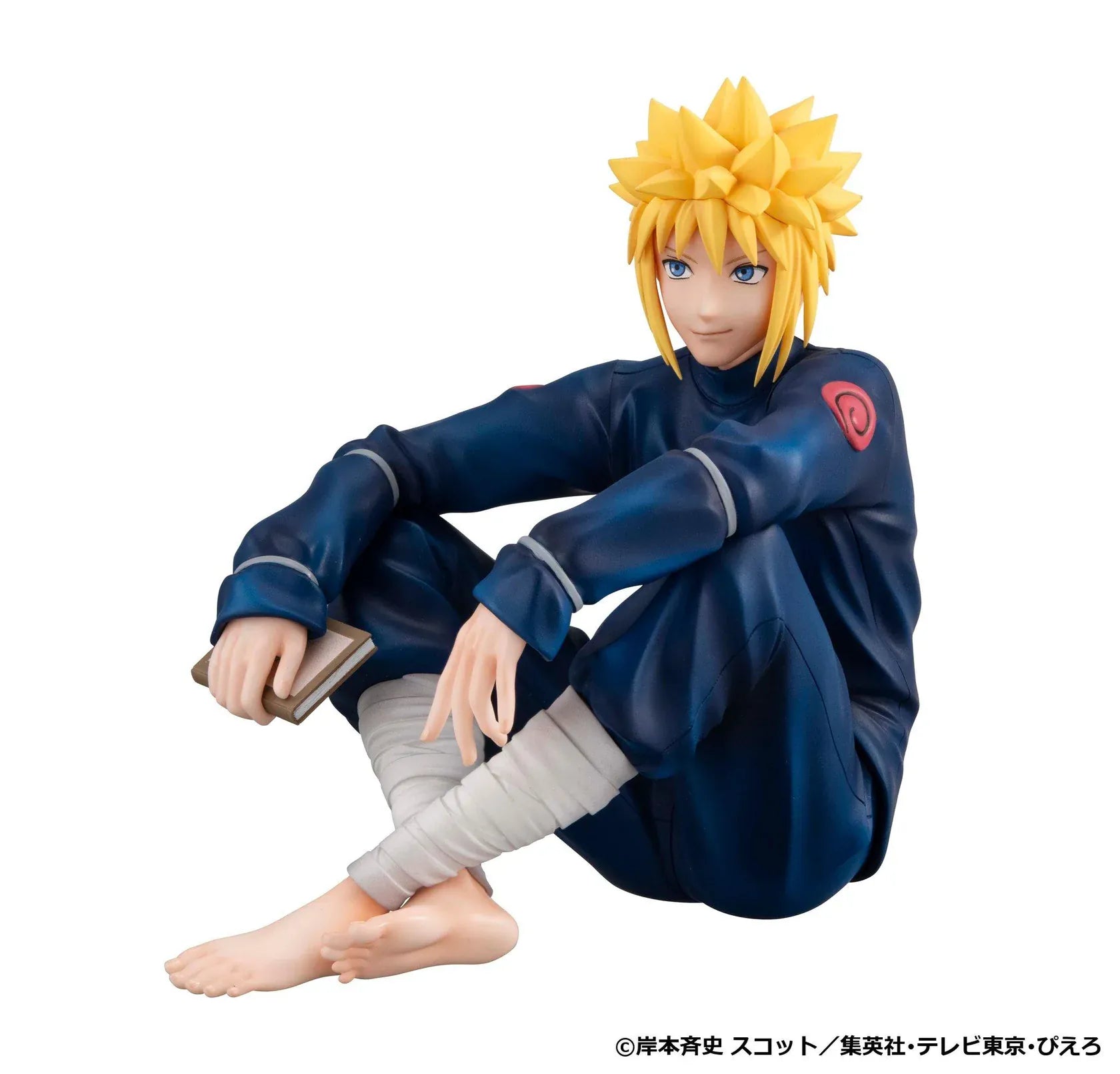 Naruto Shippuden G.E.M. Series Minato Namikaze Palm Size Figure in a relaxed seated pose