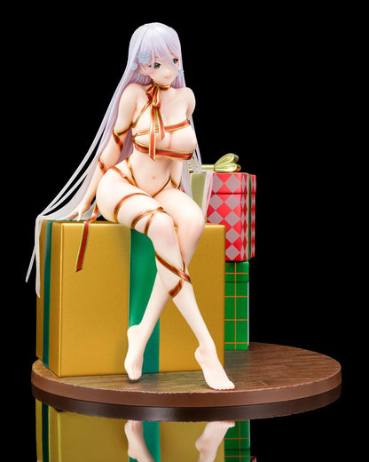 Mariya illustration by Masami Chie 1/6 scale figure sitting on stacked gift boxes wrapped in metallic ribbon on round base