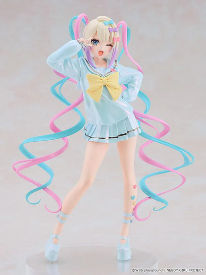 NEEDY GIRL OVERDOSE POP UP PARADE OMGkawaiiAngel Anime Ver. Figure featuring OMGkawaiiAngel with blonde hair, pastel blue outfit, yellow bow, and pink and blue twin-tail accents.