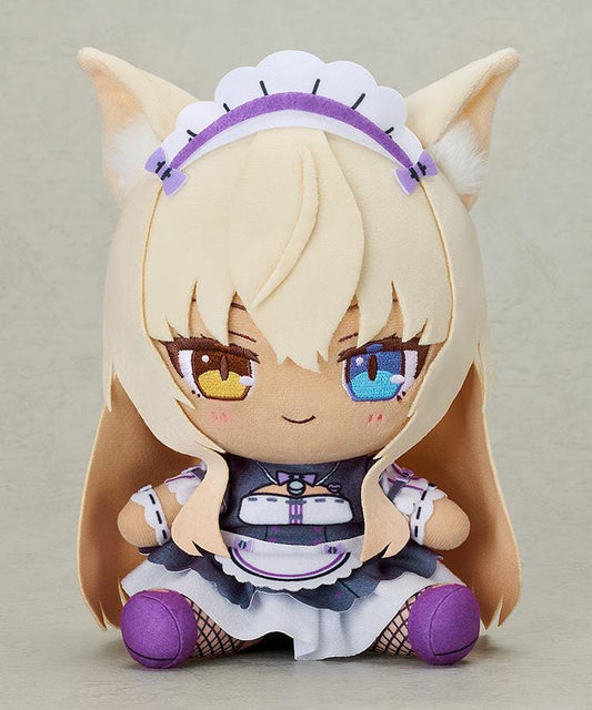 Nekopara Sekai Connect Chocopuni Coconut plushie with long blonde hair, cat ears, mismatched eyes, and a purple-accented maid uniform.