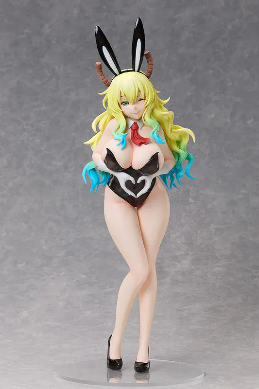 Miss Kobayashi's Dragon Maid Lucoa Bare Leg Bunny Version 1/4 scale anime figure with black bunny suit and long blonde gradient hair