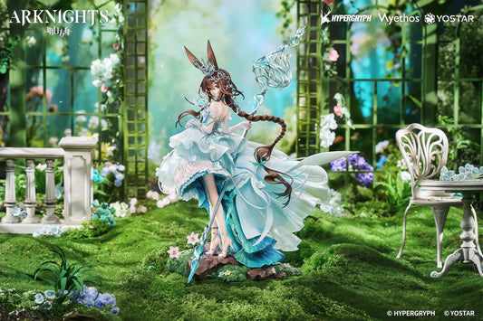 Arknights Amiya Blooms of Time Ver 1/7 scale figure featuring flowing teal dress and ornate crystalline staff.