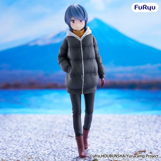 Laid-Back Camp Rin Shima Trio-Try-iT figure wearing black winter jacket and boots in walking pose