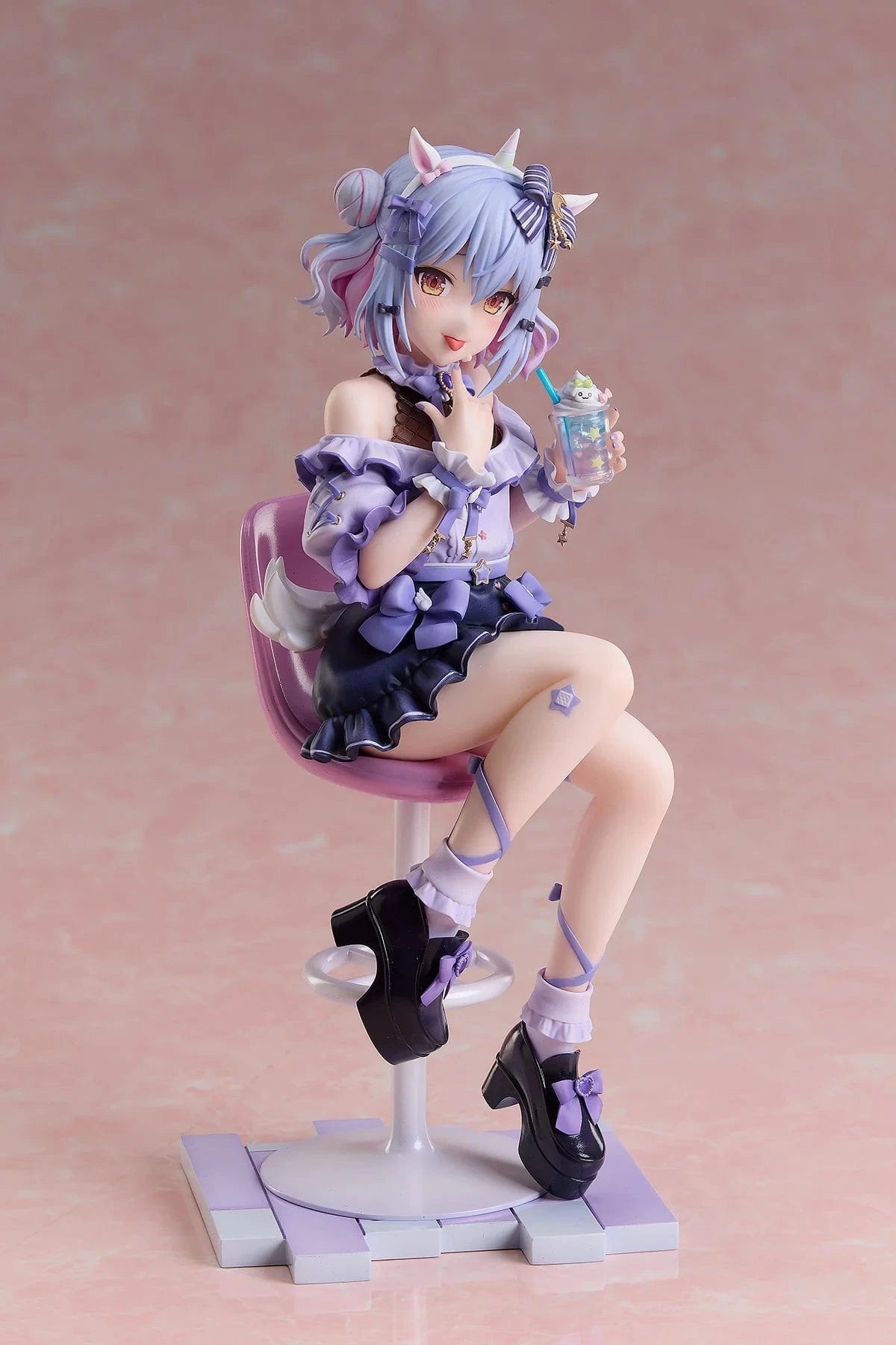 NoriPro Inuyama Tamaki Unicorn Jirai Style 1/7 Scale Figure sitting on chair holding drink