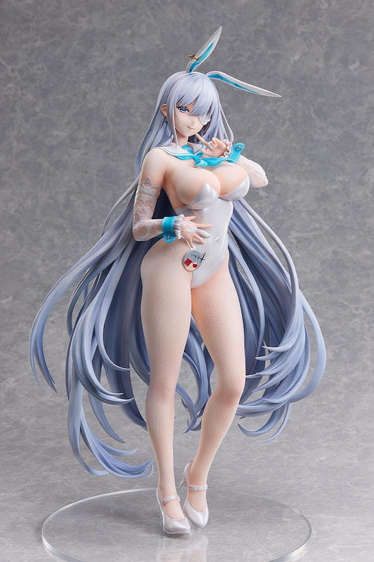 Azur Lane Emden Bunny Version 1/4 scale figure with long silver hair fishnet stockings and elegant pose