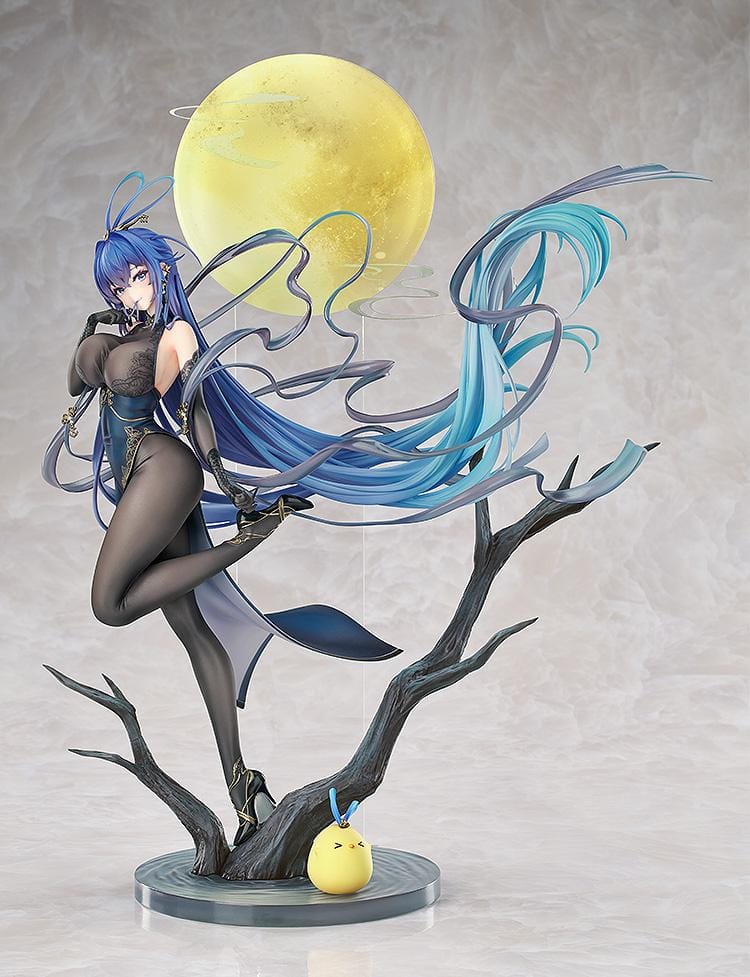 Azur Lane New Jersey Dancing in the Moonlight Ver. 1/7 Scale Figure with flowing blue hair black outfit and moonlit display base