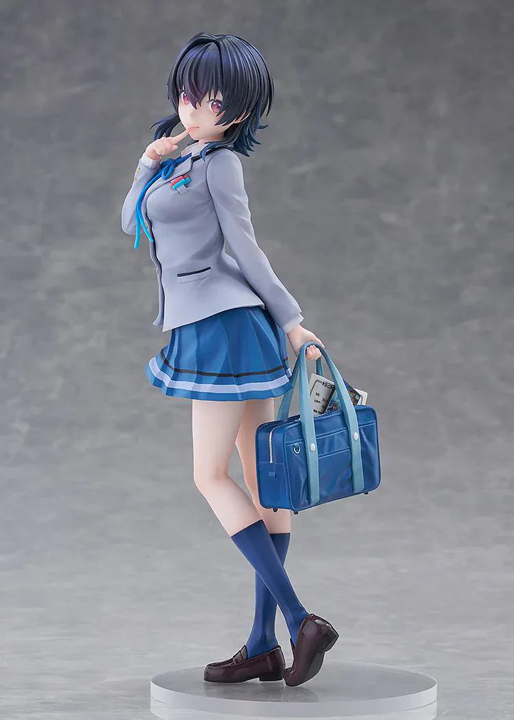 I Made Friends with the Second Prettiest Girl in My Class Umi Asanagi 1/7 Scale Figure featuring Umi in a school uniform with short dark hair, blue skirt, knee-high socks, and school bag.