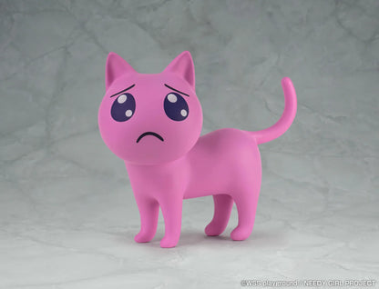 NEEDY GIRL OVERDOSE Pien Cat pink soft vinyl figure with large teary eyes and a worried expression.