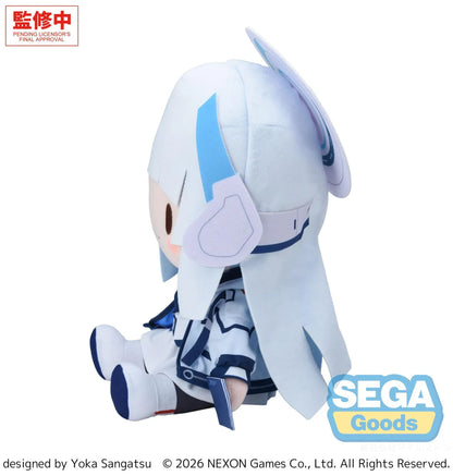 Blue Archive Fuwa Petit Noa BIG Plush with light blue hair, headset, school outfit, and cute chibi plush design