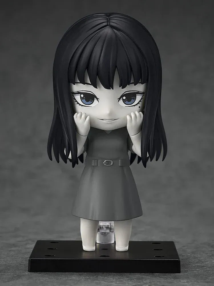 Junji Ito Maniac Nendoroid Tomie chibi horror figure with long black hair and monochrome dress