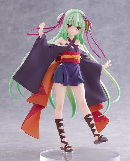 Senkoi Manbana POP UP PARADE Murasame L Size Figure featuring Murasame with long mint-green hair, kimono-style outfit, flowing sleeves, and butterfly hair accessory.