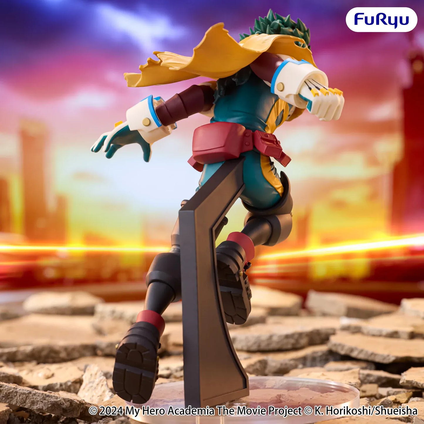 My Hero Academia You’re Next Muchute Izuku Midoriya figure in his hero costume running forward in a dynamic action pose