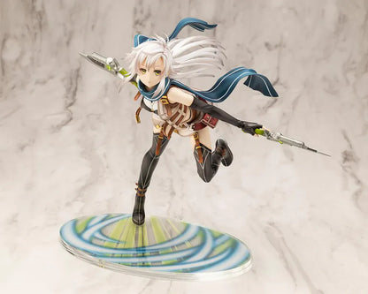The Legend of Heroes Fie Claussell 1/8 Scale Figure Rerelease with white hair, flowing scarf, dual blade weapons, and dynamic action pose