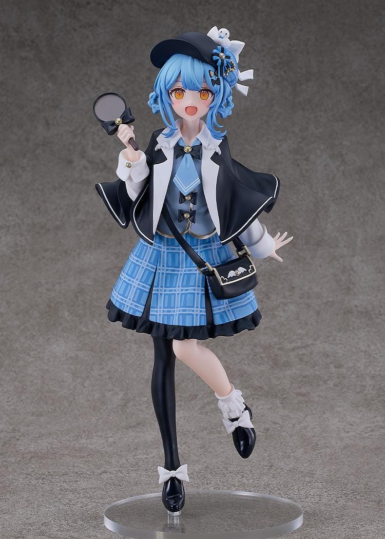 Magical Girl Witch Trials POP UP PARADE Sherry Tachibana L Size Figure with blue hair, plaid skirt, black cap, and handheld mirror