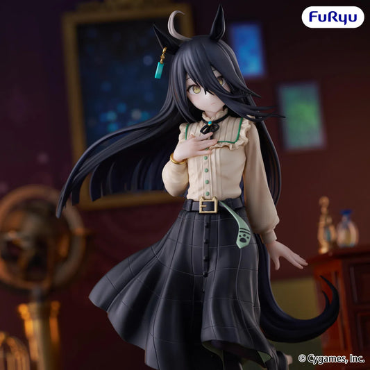 Uma Musume Pretty Derby Trio-Try-iT Manhattan Cafe Figure reissue featuring Manhattan Cafe with long dark hair, horse ears, casual outfit, and flowing skirt