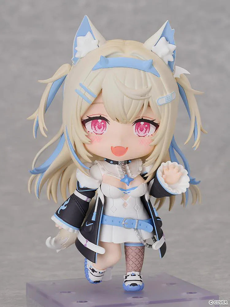 hololive production Nendoroid Fuwawa Abyssgard Figure with blonde hair blue wolf ears and black-and-white outfit