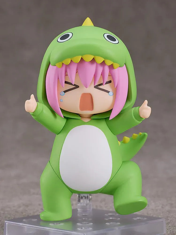 Hitori Gotoh Attention-Seeking Monster Ver. Nendoroid wearing a green monster outfit with yellow spikes, pink hair, and a tearful expression.