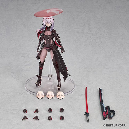 GODDESS OF VICTORY NIKKE Hyper Body Scarlet Black Shadow Figure featuring black and red armor, circular headpiece, and large red sword