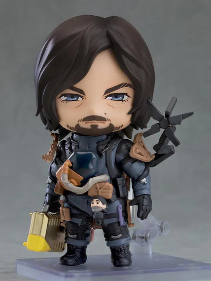Death Stranding 2 On the Beach Nendoroid No.2835 Sam in Bridges suit holding BB pod and gear accessories