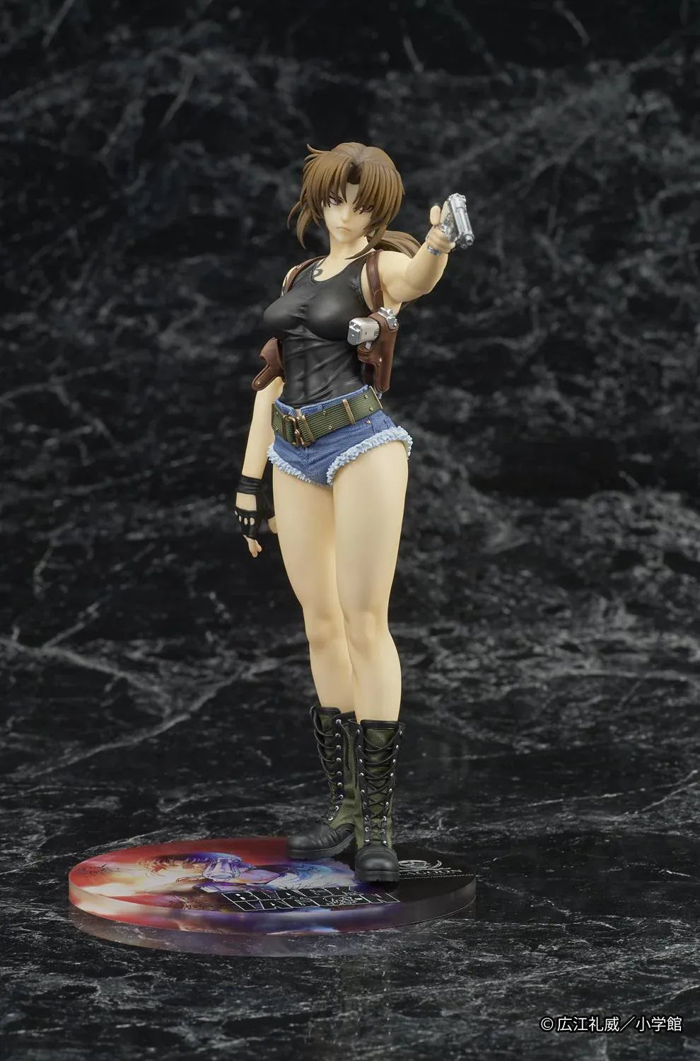 Revy Black Lagoon DIGSTA figure aiming pistol in action pose with detailed outfit