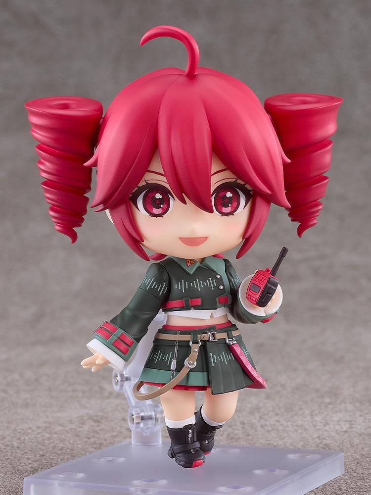 Kasane Teto VOICEPEAK Nendoroid figure with red twin drill hair holding device