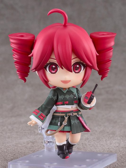 Kasane Teto VOICEPEAK Nendoroid figure with red twin drill hair holding device
