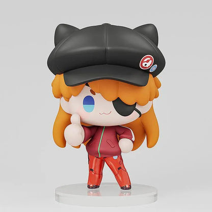 Rebuild of Evangelion Good Asuka Shikinami Langley Jersey Ver. chibi figure wearing a red jersey, black eyepatch, and cat-ear cap.