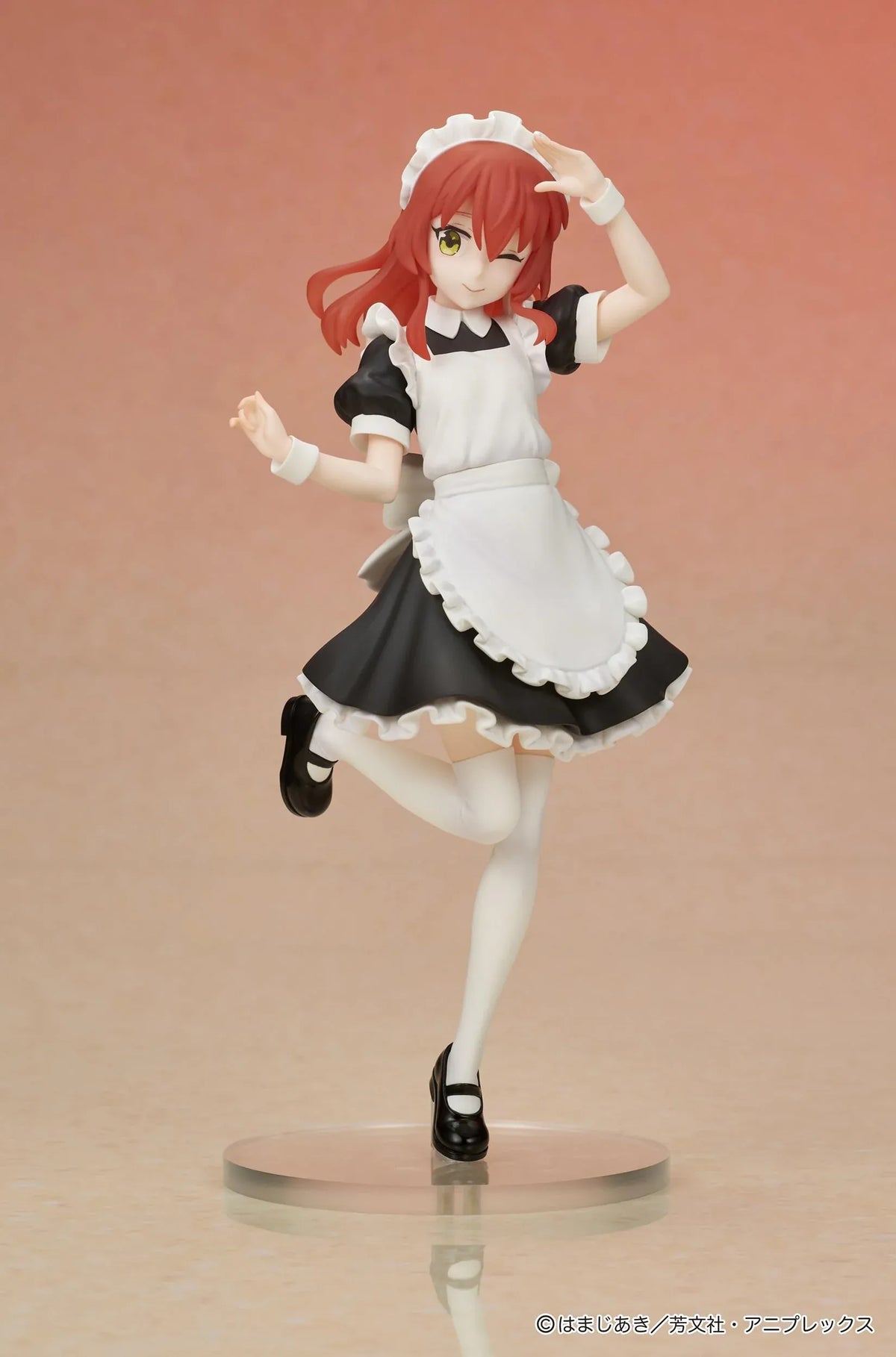 BOCCHI THE ROCK! DIGSTA Ikuyo Kita figure wearing a black-and-white maid outfit in a cheerful one-legged pose.