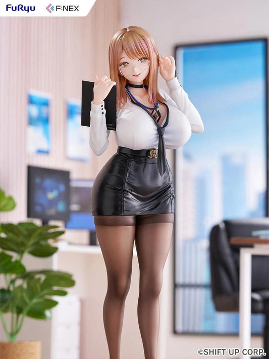 Goddess of Victory Nikke F:NEX Emma Office Therapy Ver. 1/7 Scale Figure featuring Emma in a white blouse and black skirt standing in an office setting