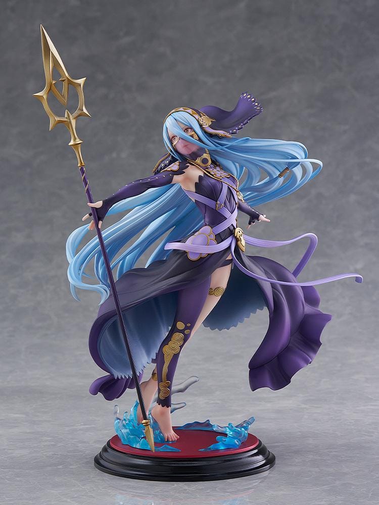 Fire Emblem Azura Dark Songstress 1/7 scale figure with flowing blue hair and ornate staff on water base