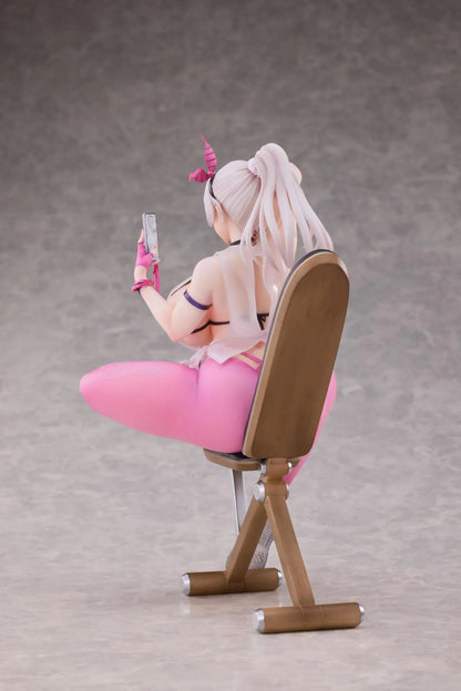 Kyou wa Mune Tore 1/6 scale figure by RST featuring sporty pink outfit, selfie pose, foldable chair, and deluxe bonus items