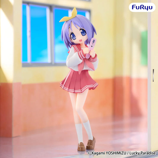 Lucky Star Trio-Try-iT Tsukasa Hiiragi figure by FuRyu in school uniform holding phone